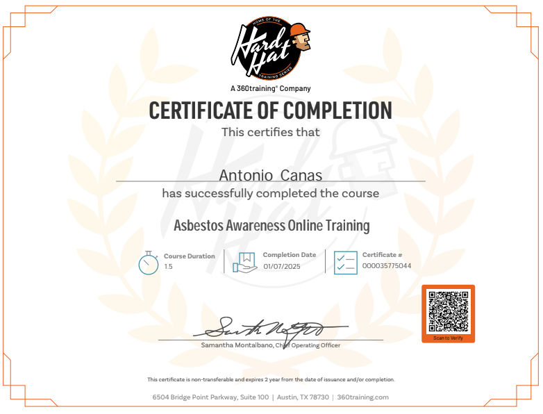 Asbestos Awareness Online Training